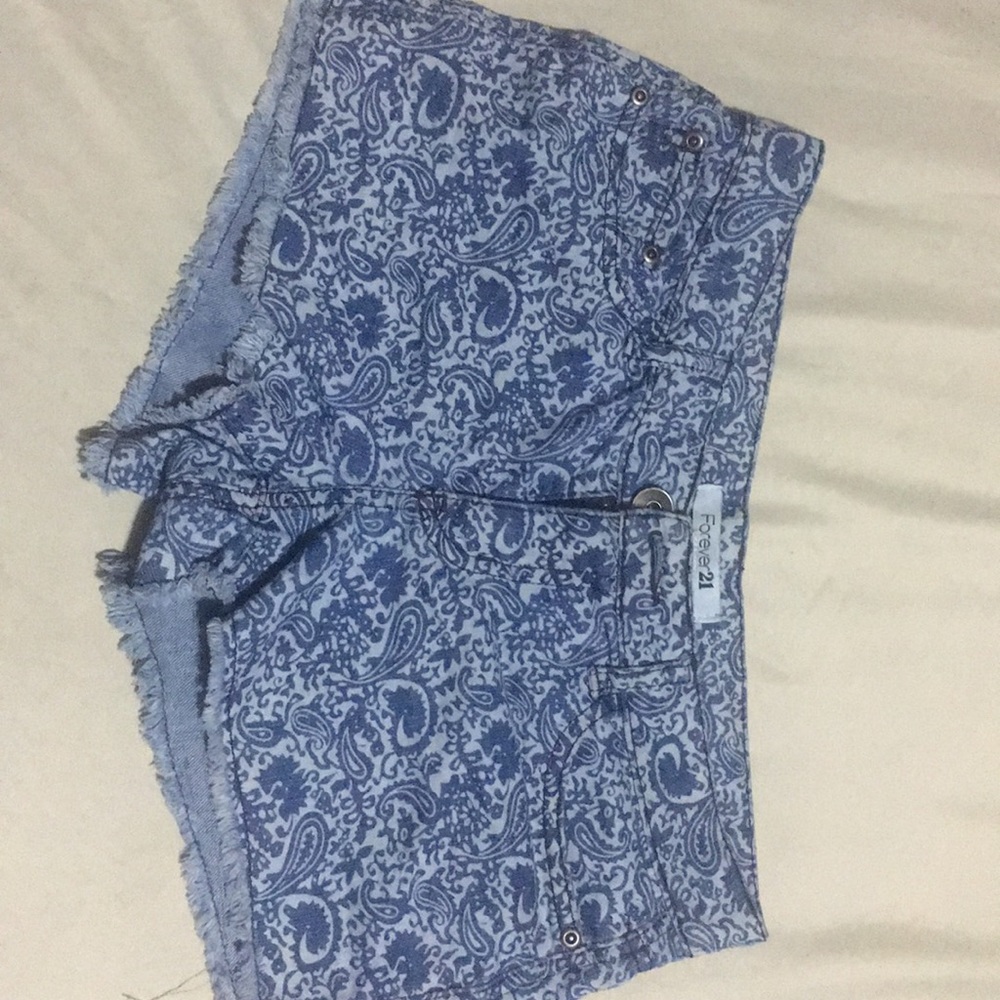 Floral Denim Jean Shorts